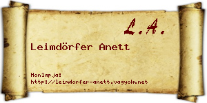 Leimdörfer Anett névjegykártya